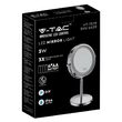 Oglinda make-up cu led, 3 W, 30 lm, 6400K, lupa 3x, 135 x 205 x 325 mm, IP44, 4xAA