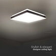 Plafoniera patrata cu led dimmabil, lumina naturala 4000K, 2450 lm, Negru/Alb, 24 W, dimensiune 400x400 mm