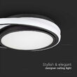 Plafoniera led, Lumina naturala 4000K, 2560 lm, Alb/Negru, 24W, IP20, diametru 30 cm