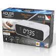Radio FM cu ceas desteptator, Incarcator wireless, Bluetooth, AUX, USB, Alb, 5 W