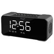Radio FM cu ceas desteptator, Bluetooth, SD, AUX, USB, Negru, Acumulator