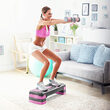 Stepper aerobic, 3 niveluri, 78 x 23 cm, Tampoane anti-alunecare din cauciuc, Negru/Violet