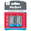 Set 2 baterii superalcaline Rebel Extreme, marime C (R14), 1.5V