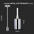 Pendul tavan, metal, Crom, fara bec, E27, dimensiune 36 x 60 mm
