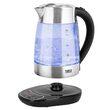 Fierbator electric cordless, Inox si Sticla, Capacitate 1.7 l, putere 2200 W, functie de mentinere temperatura constanta
