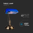 Lampa de birou Clasic Blue E27, 180 x 260 x H360 mm, Sticla/Metal, max 60W