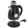 Fierbator electric cu termometru, Inox, capacitate 1.7 l, putere 2200 W, Negru