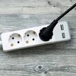 Prelungitor 3 prize Schuko, 2xUSB, 16A, lungime 5 m, Alb