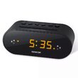 Radio FM cu ceas desteptator, LCD, Funcţie de reglare a luminii, 10 posturi memorate