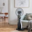 Ventilator turn cu pulverizare, 3 viteze, 80 W, Timer, Rezervor apa 3.2 l, Telecomanda, Diametru 43 cm