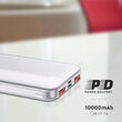 Powerbank Fast Charge, 10000mAh, 2x USB, USB-C, Alb