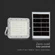 Proiector led cu incarcare solara 10 W, 800 lm, 6400K, IP65, Aluminiu, Alb