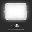 Proiector led cu incarcare solara 15 W, 1200 lm, 6400K, IP65, Aluminiu, Alb