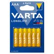 Set 6 baterii alcaline Varta Longlife, AAA, LR03, 1.5 V