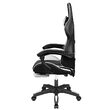 Scaun gaming, Negru/Alb, max 150 kg, 2 x perne, 5 roti, Spatar reglabil 145°, Inaltime reglabila sezut 42-52 cm