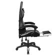 Scaun gaming, Negru/Alb, max 150 kg, 2 x perne, 5 roti, Spatar reglabil 145°, Inaltime reglabila sezut 42-52 cm