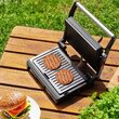 Gratar electric Inox 1000 W, suprafata grill 22.5 x 15 cm, Tava de scurgere