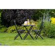 Set masa cu 2 scaune pliabile pentru terasa sau balcon, max 120 kg, negru