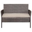Set mobilier de gradina, canapea si 2 fotolii, max 150 kg, Maro, cu perne 