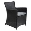 Set mobilier de gradina 4 scaune si o masa, 150 kg, cu perne, gri inchis