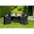 Set mobilier de gradina 4 scaune si o masa, 150 kg, cu perne, gri inchis