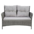 Set mobilier de gradina, canapea si 2 fotolii, max 150 kg, gri, cu perne 