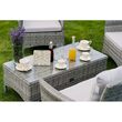 Set mobilier de gradina, canapea si 2 fotolii, max 150 kg, gri, cu perne 