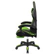 Scaun gaming, Negru/Verde, max 150 kg, 2 x perne, 5 roti, Spatar reglabil 145°, Inaltime reglabila sezut 42-52 cm