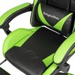 Scaun gaming, Negru/Verde, max 150 kg, 2 x perne, 5 roti, Spatar reglabil 145°, Inaltime reglabila sezut 42-52 cm