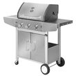 Gratar cu 3 arzatoare pe gaz, 10.8 kW, Teesa BBQ, Inox/Fonta, Otel, 4 x roti