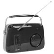 Radio portabil FM, Retro Black, USB, AUX, Antena telescopica, 210 x 80 x 160mm