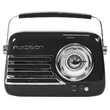 Radio portabil FM, Retro Black, USB, AUX, Antena telescopica, 210 x 80 x 160mm