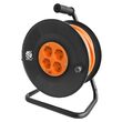 Prelungitor electric pe tambur 3X1.5mm, lungime 30m, 4 prize, Negru