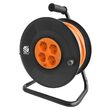 Prelungitor electric pe tambur 3X1.5mm, lungime 25m, 4 prize, Negru