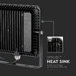 Proiector led, 50W, 6500K, IP65, 5750 lm, Negru, 223 x 188 x 28 mm, cip samsung