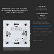 Senzor miscare cu microunde, perete, crepuscular, 3-2000 lux, 180 grade, 1200W, Distanta de detectie 15 m, IP20, Negru