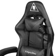 Scaun gaming, Negru, max 150 kg, 2 x perne, 5 roti, Spatar reglabil 145°, Inaltime reglabila sezut 42-52 cm