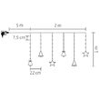 Perdea de lumini cu 10 x figurine LED, alb cald, Exterior IP44