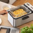 Friteuza inox 2200 W, capacitate 3.2 l, maner detasabil, 5 programe