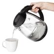 Fierbator electric cordless, Sticla 1.7l, putere 2200 W, filtru detasabil, cana gradata, lumina led