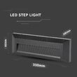 Aplica led pentru scari, 50 lm, 3 W, Lumina neutra, 230 x 80 x 28 mm, Negru