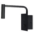 Veioza de perete, 3 W, lumina calda 3000K, Aluminiu, 180 lm, 90 x 60 x 30 mm, Negru