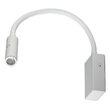Veioza de perete, flexibila, 3 W, lumina calda 3000K, Aluminiu, 180 lm, 90 x 60 x 30 mm, Alb