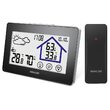 Statie meteo de interior/exterior, Temperatura si Umiditate, Prognoza meteo, 39x100x23 mm, Negru