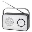 Radio portabil AM/FM, cauciucat, Reglare analogica, Antena telescopica, Alb