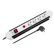 Prelungitor cu 4 locasuri si intrerupator, Schuko, lungime 1.5 m, Protectie la Supratensiune, max 3500W
