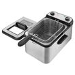 Friteuza inox 2200 W, capacitate 3.2 l, maner detasabil