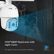 Camera de supraveghere 4G HD Solar WiFi Alba, 2 Mpx, Exterior IP65, Conectare Telefon / PC, Night Vision, 1920x1080 px, aplicație, Difuzor, Microfon, Detectarea miscarii