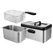 Friteuza inox 2200 W, capacitate 3.2 l, maner detasabil, 5 programe