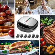 Sandwich-maker multifunctional, 800 W, 5 x Placi Antiaderente ceramice, carcasa Inox